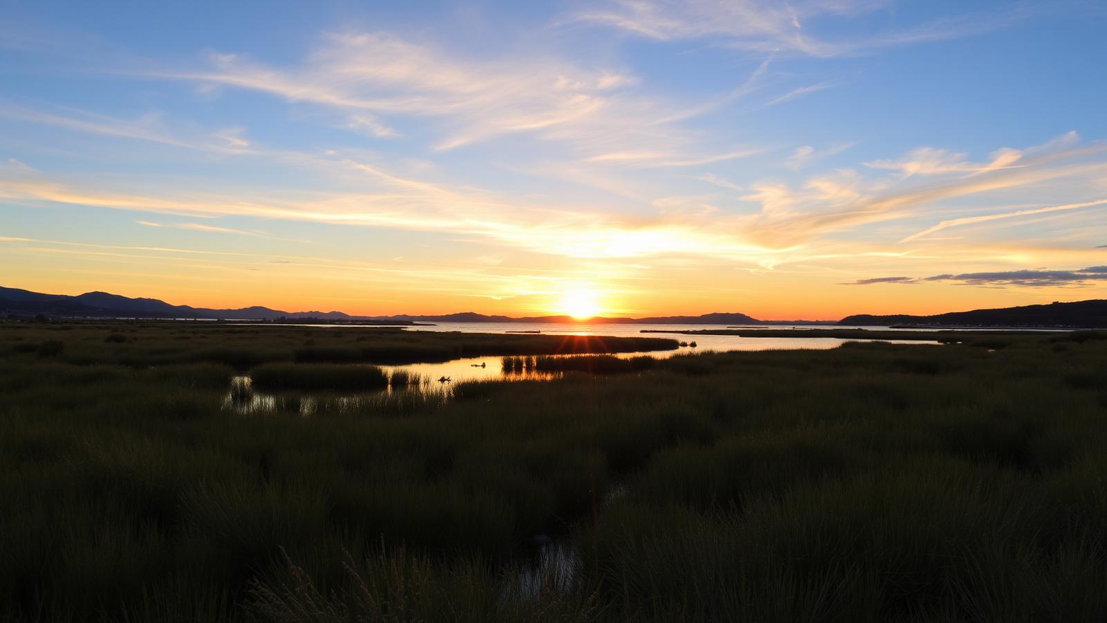 Newport Back Bay at sunset